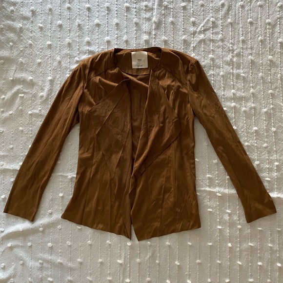 Mango Jackets & Blazers - BROWN FAUX SUEDE LIGHTWEIGHT JACKET